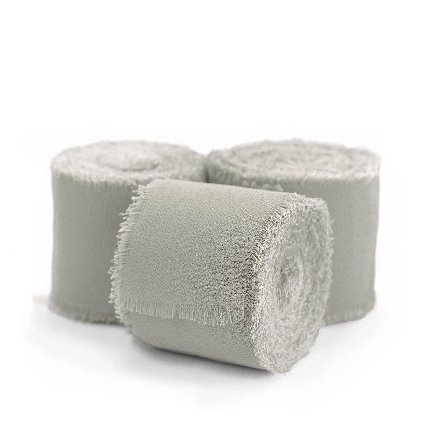 3 Rolls Frayed Edged Satin Handmade Chiffon Silk Ribbon For Wedding Invitation Bouquets Birthday Party DIY Decoration Gift 15m image 3