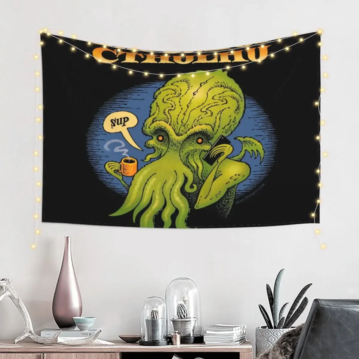 The Call of Cthulhu! Tapestry Bedrooms Decorations Decoration Aesthetic Funny Aesthetic Decoration Tapestry