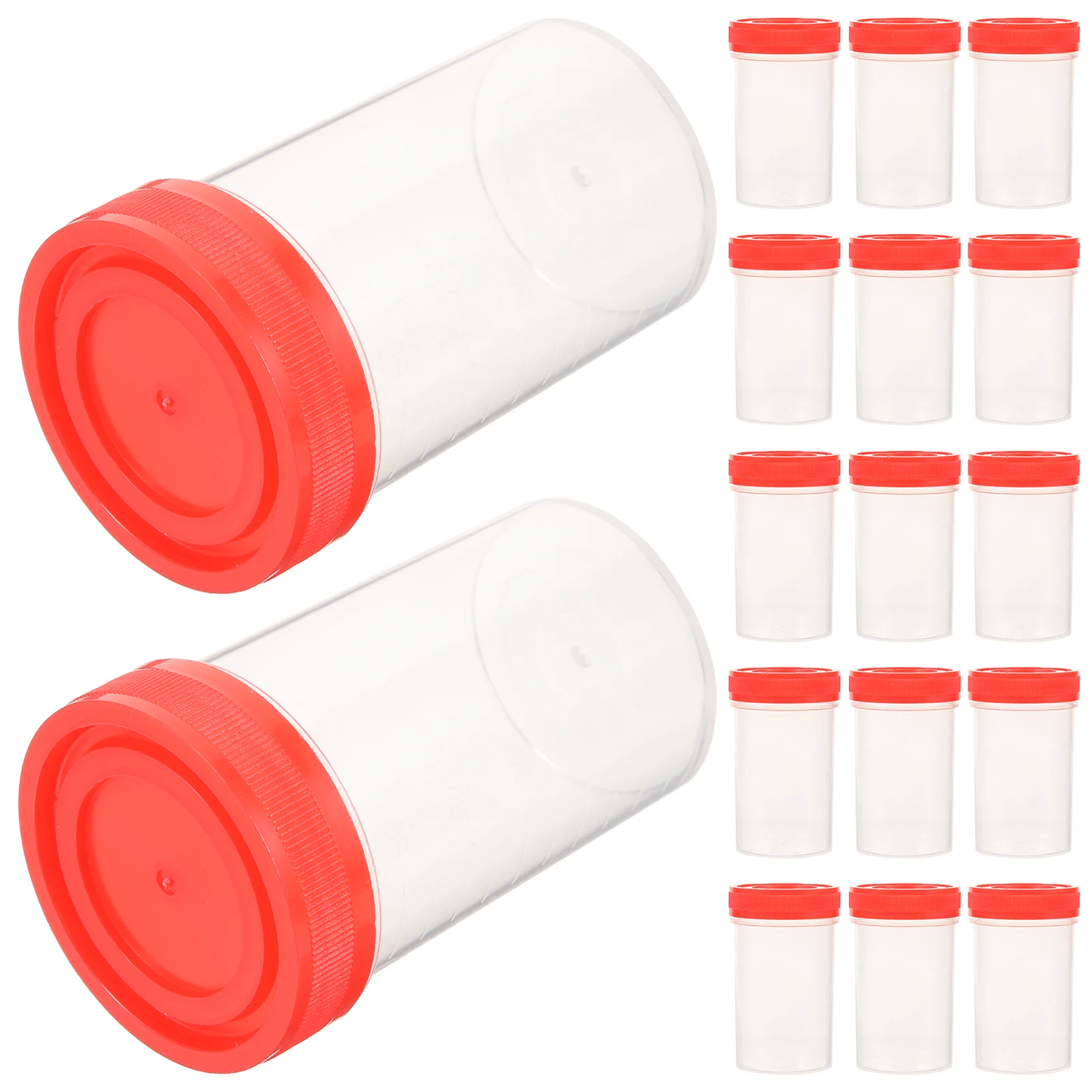 20Pcs Practical Plastic Specimen Cup Urine Container 60ml EO without Laboratory Medical Use (Random Color)