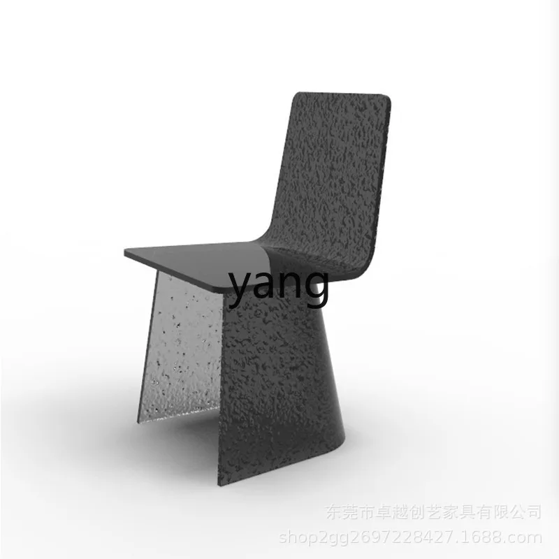 LMM light luxury high-end transparent acrylic back chair modern home Chuangyi water ripple dining chair