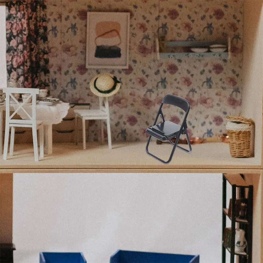 

25Pcs Folding Chair Phone Stand Miniature Chairs Portable Cell Phone Holder Desk Small Chair Props for Crafts Decoration and DIY