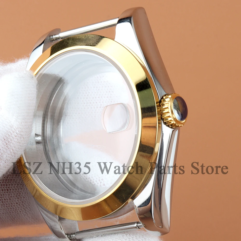 36mm 39mm Gold Silver Watch Case Waterproof Sapphire Glass Fit Seiko NH35 NH36 Movement 28.5mm Dial 316L Steel DATEJUST Case