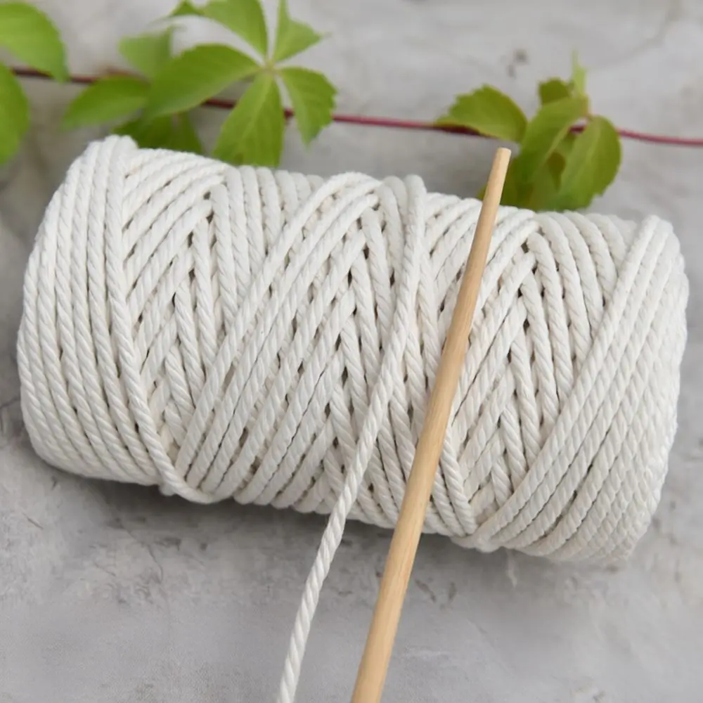 Off White Cotton String For Homemade Tapestry Packaging Jewelry Making Sausage Tying Durable Craft Material Smooth Decorative