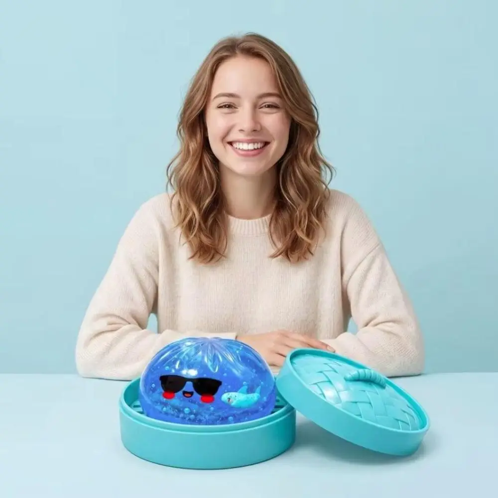 Slow Resilience Glitter Shark Dumplings Squishy Soft Squishy With Steamer Dumpling Squishes Pinch Le Fidget Squeeze