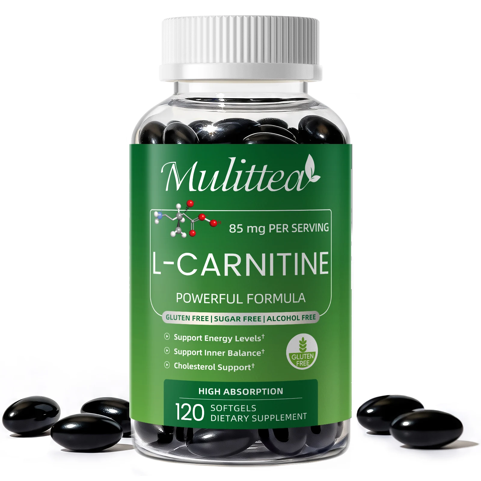 Mulittea Mulittea 120pcs L-Carnitine Capsules Support Energy Levels Support Inner Balance Cholesterol Support HIGH ABSORPTION - Aliexpress Deal