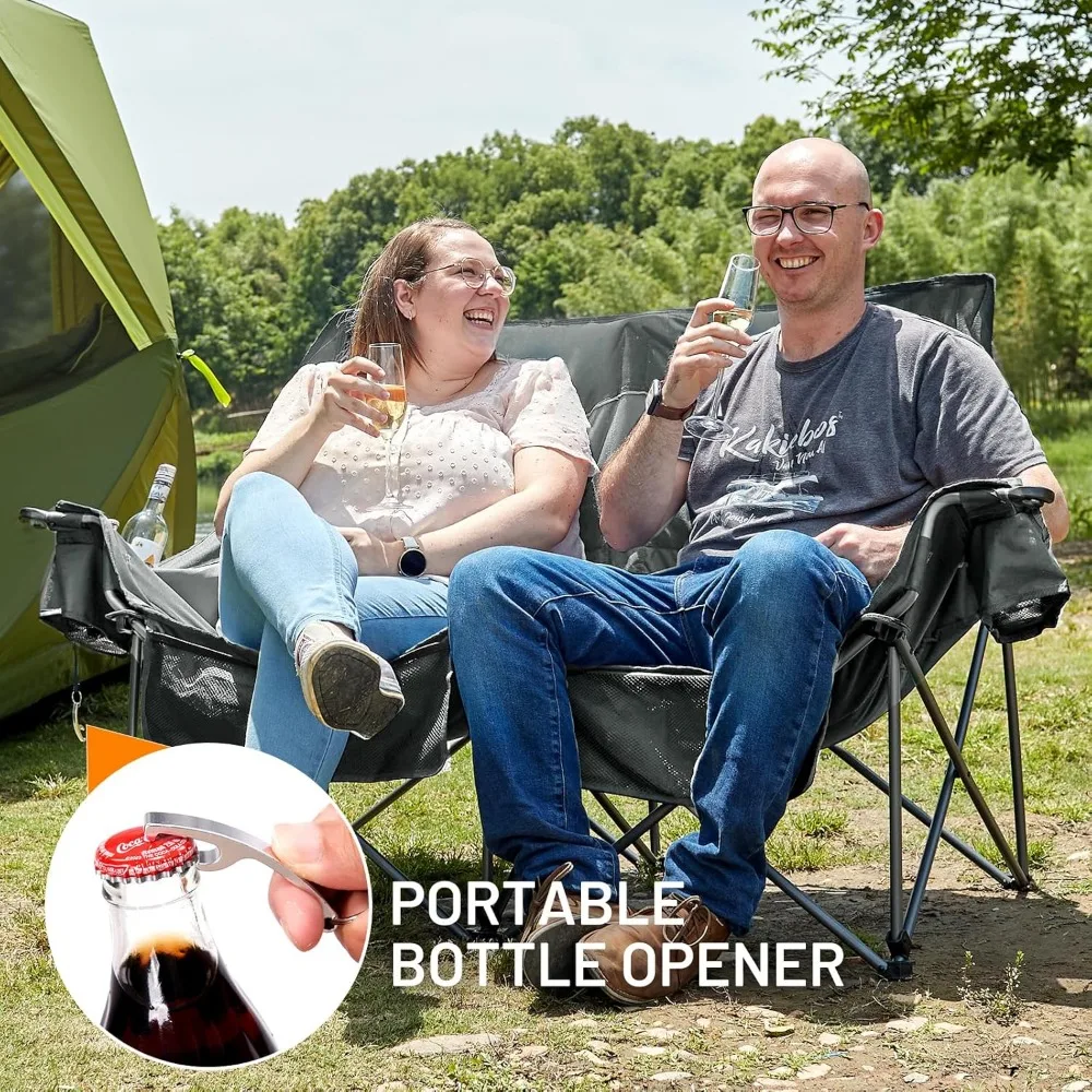 مقعد Loveseat متين قابل للطي للتخييم في الهواء الطلق واستخدام الفناء #6