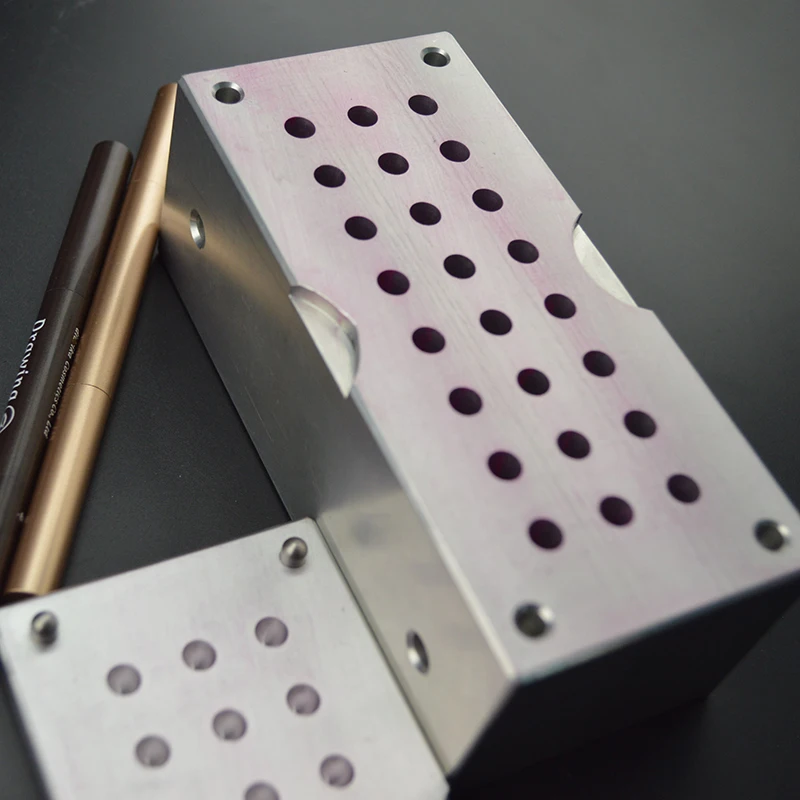 24-Cavity Metal Mold Aluminium Moulds  Eyebrow Eyepencil  Custom Mold Eyebrow Filling Tray