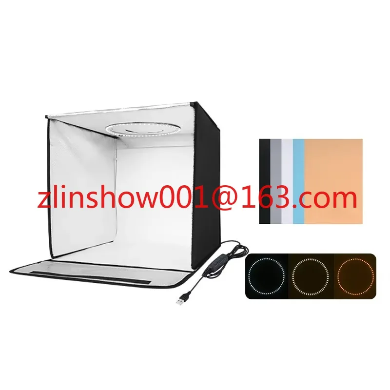 16 Inch Photography Shooting Tent Photo Box LED Light Boxes Softbox with PVC Backgrounds 40cm