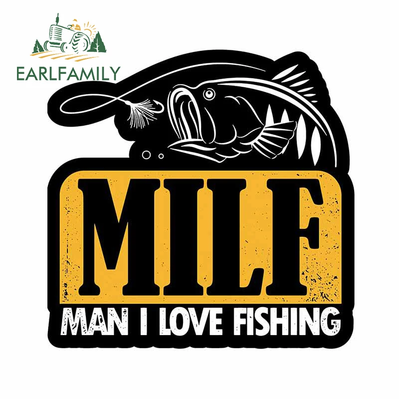 

EARLFAMILY 13 см x 12,9 см для мамы человек с надписью «I Love автомобильный стикер с рыбалкой винил Водонепроницаемый устойчивые к появлению царапин украшения пользовательские печатные наклейки