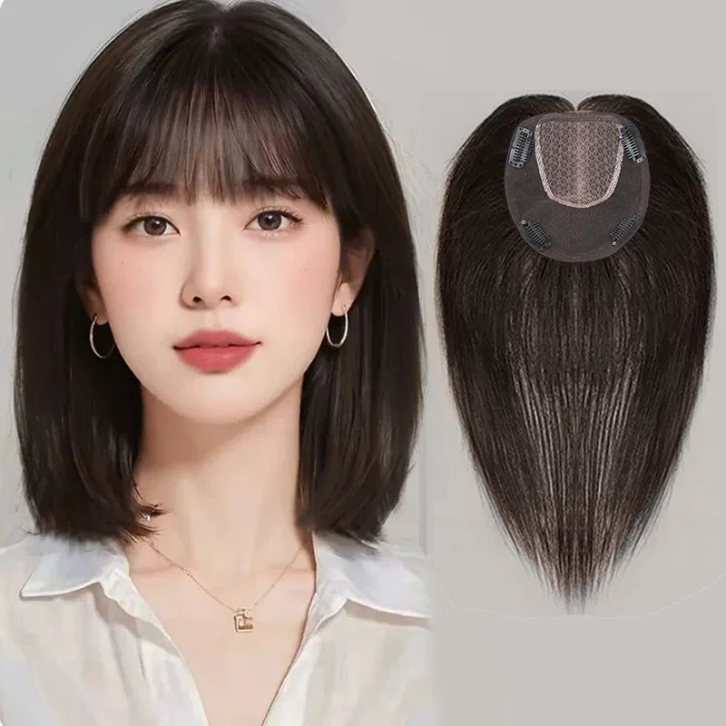 25CM 30CM Swiss Net Women's Head Growth Volume Full True Hair Covering White Hair Light and Thin