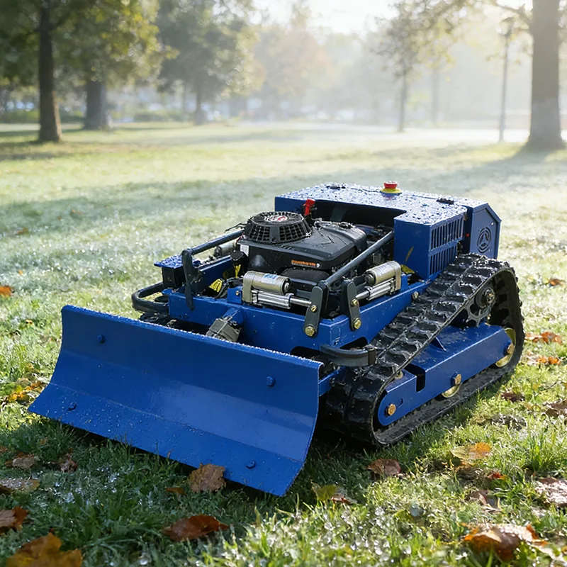 

Индивидуальная газонокосилка для горных ферм, гусеничная конструкция для бездорожья, интеллектуальное беспроводное дистанционное управление, длительное время работы от батареи.