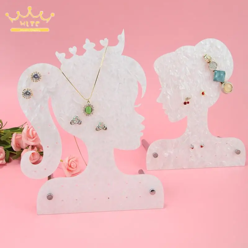 

Acrylic Earrings Organizer Jewelry Sample Display Rack Ear Stud Holder Props Creative Girl Necklace Hairpin Storage Fram