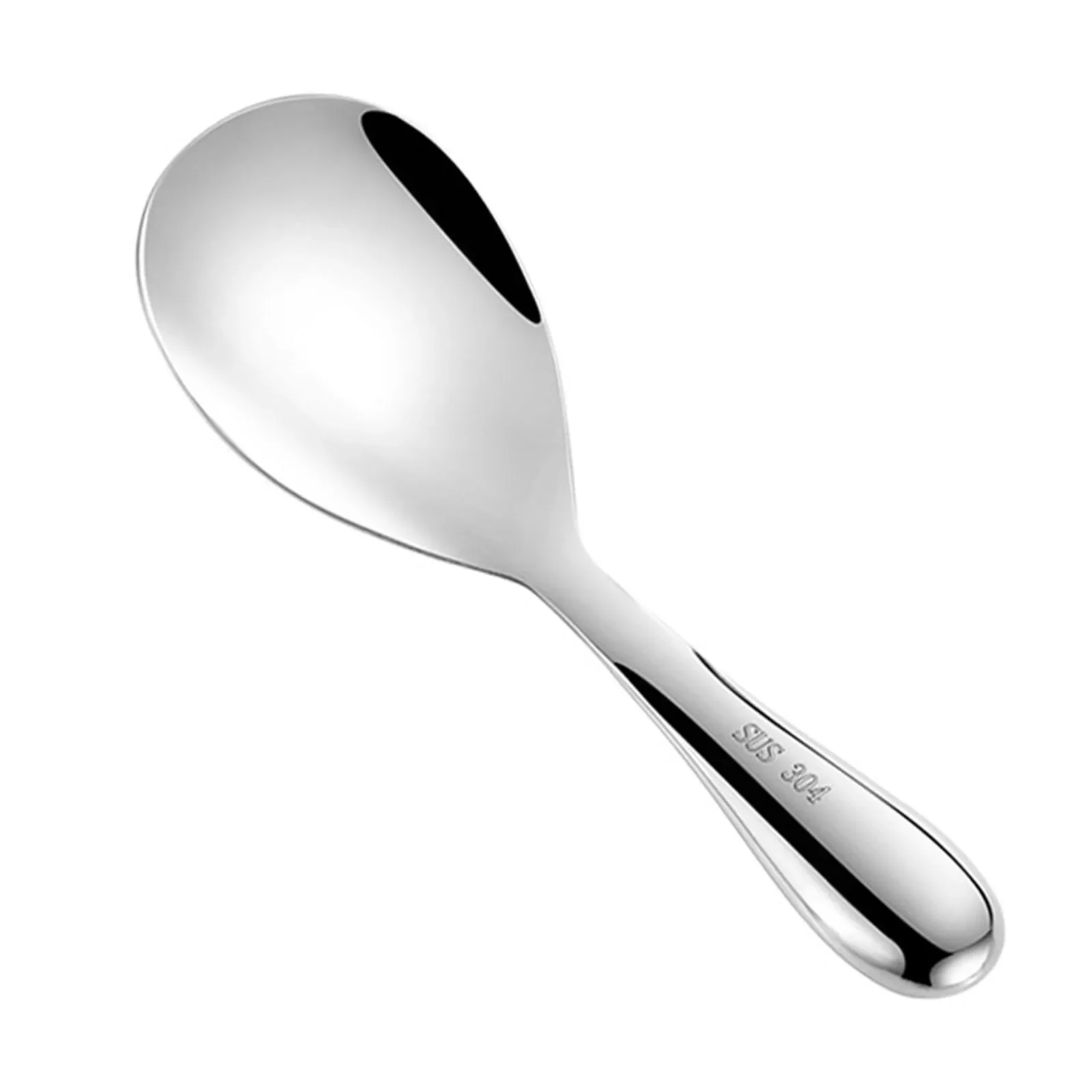 

304 Stainless Steel Rice Spoon Long Handle Thicken Cooker Scoop Multi-purpose Tableware Buffet Serving Spoons Kitchen Tableware