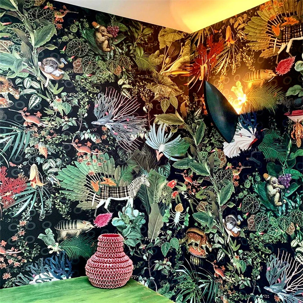Papier peint personnalisé avec animaux d'asie du sud-est, papier peint avec renard et lapin pour chambre à coucher, autocollant mural pour salon, papiers peints 3D, décoration de la maison