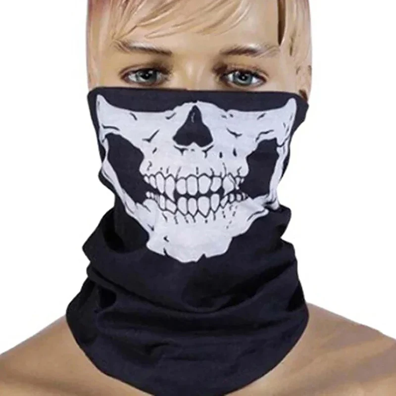 Multi-function Skull Face Mask Motorcycle Headgear Cap Men Balaclava Bicycle Mask Shield Sunscreen Halloween Mask