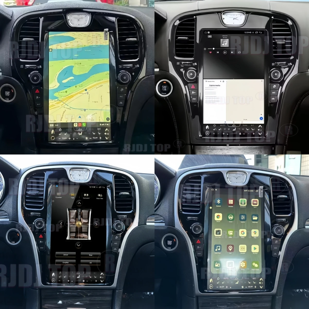 

13,6-дюймовый экран для Chrysler 300C 2011-2019 с Android Auto, CarPlay, радио, мультимедийным видеоплеером, GPS-навигацией, стереосистемой и DSP.