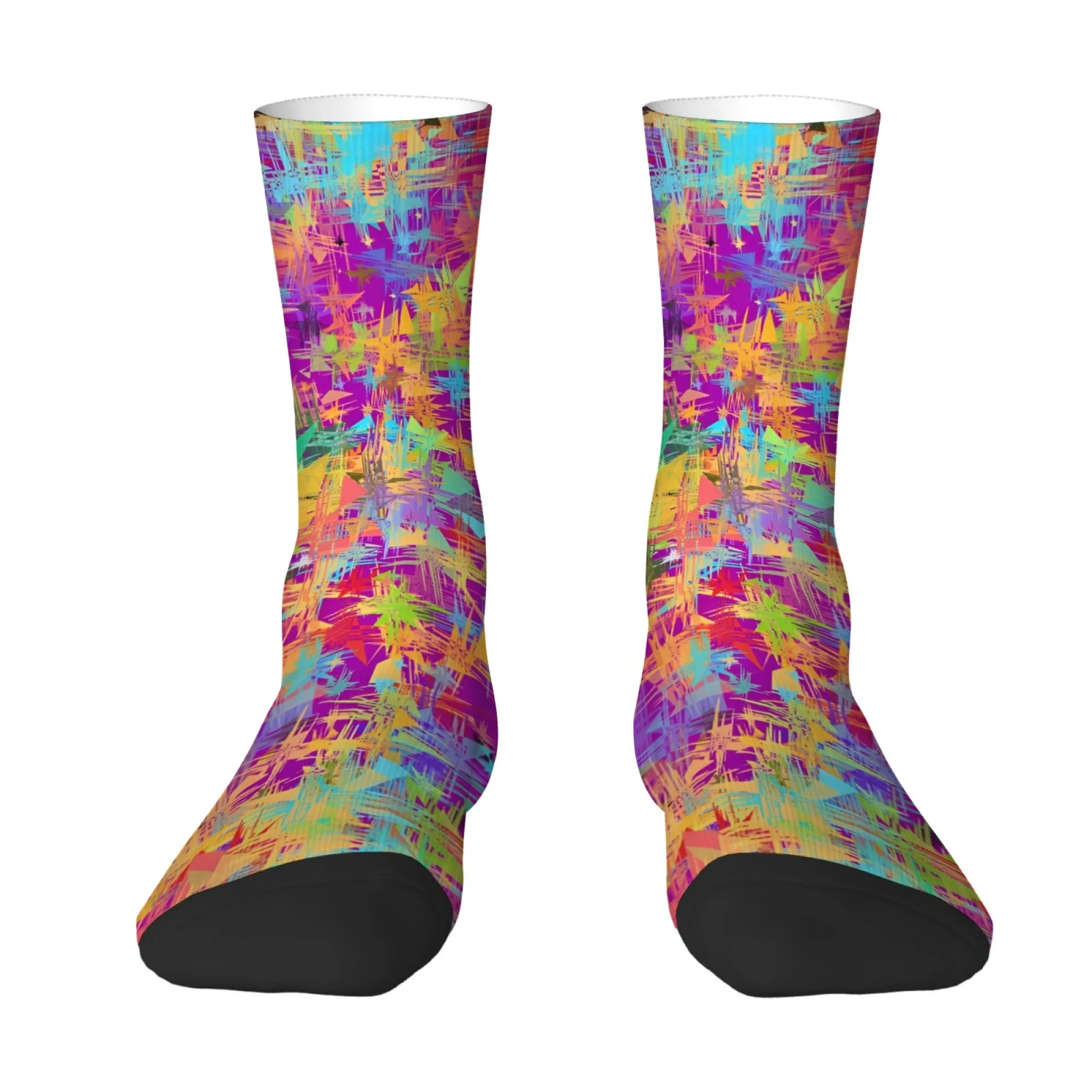 Abstract Art Graffiti Men's Socks Retro Street Casual Fashion Socks Breathable Non-Slip Sports Socks Novelty Funny Socks Gifts