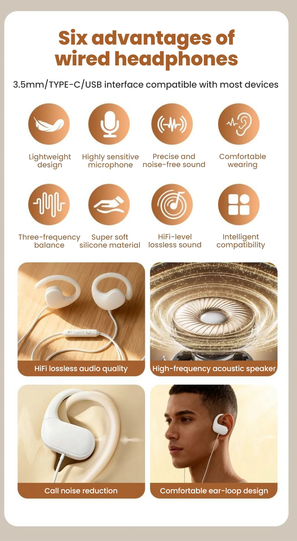 Wired Over-ear Headphones With Microphone For Digital Music Audio_voghion.com