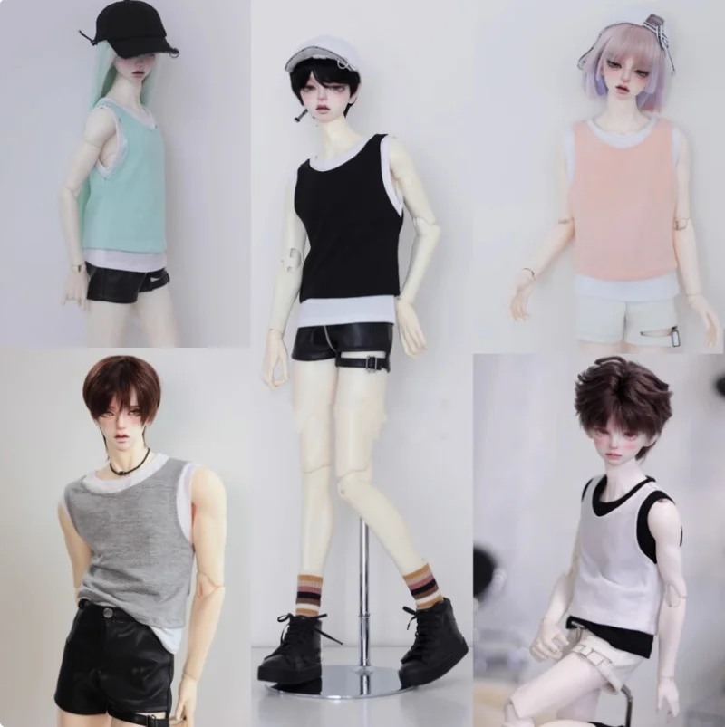 bjd Doll clothes fit 1/4 1/3 popo68 Uncle ID75 size fake two vest 5 color into doll accessories