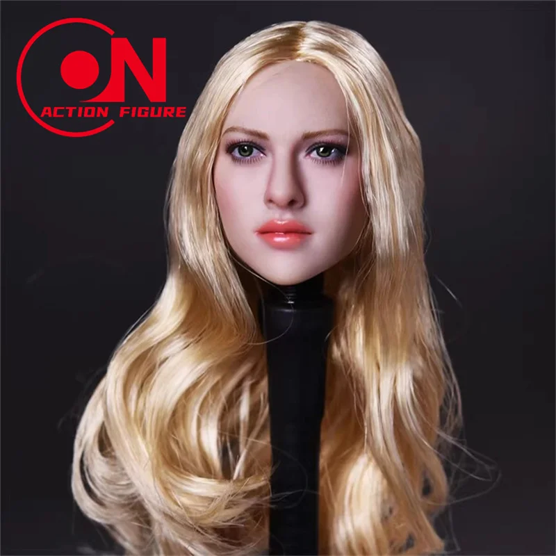 KIMI TOYS 1/6 KT004 KT005 Gold Hair Girl Head Sculpt European American Female Head Carving Fit 12