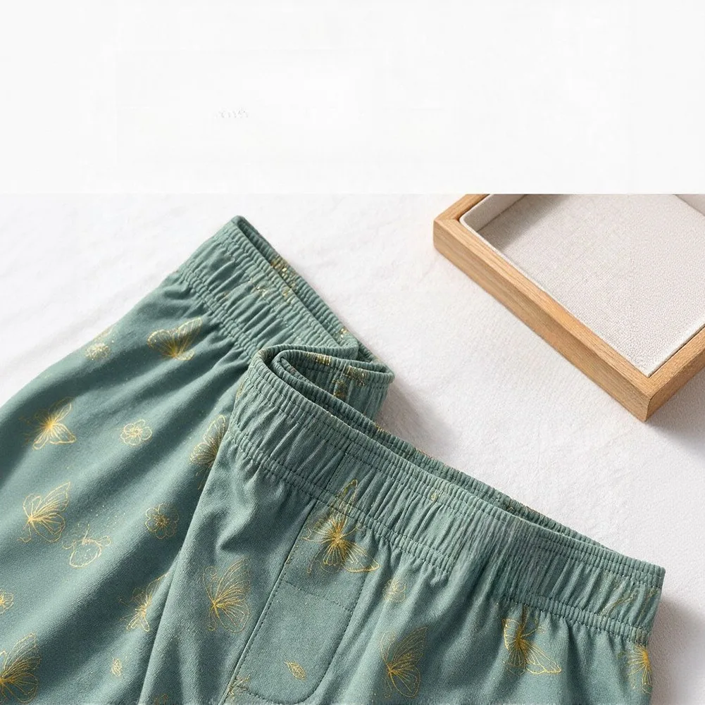 Men\'s Casual Butterfly Printed Trunks Flat Angle - Elastic Waist Loose Breathable Underwear for Daily Use L-4XL