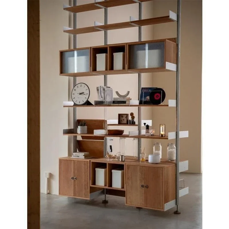 Ocean plate shelves, multi-layer floor-to-ceiling storage cabinets with drawers, display shelves