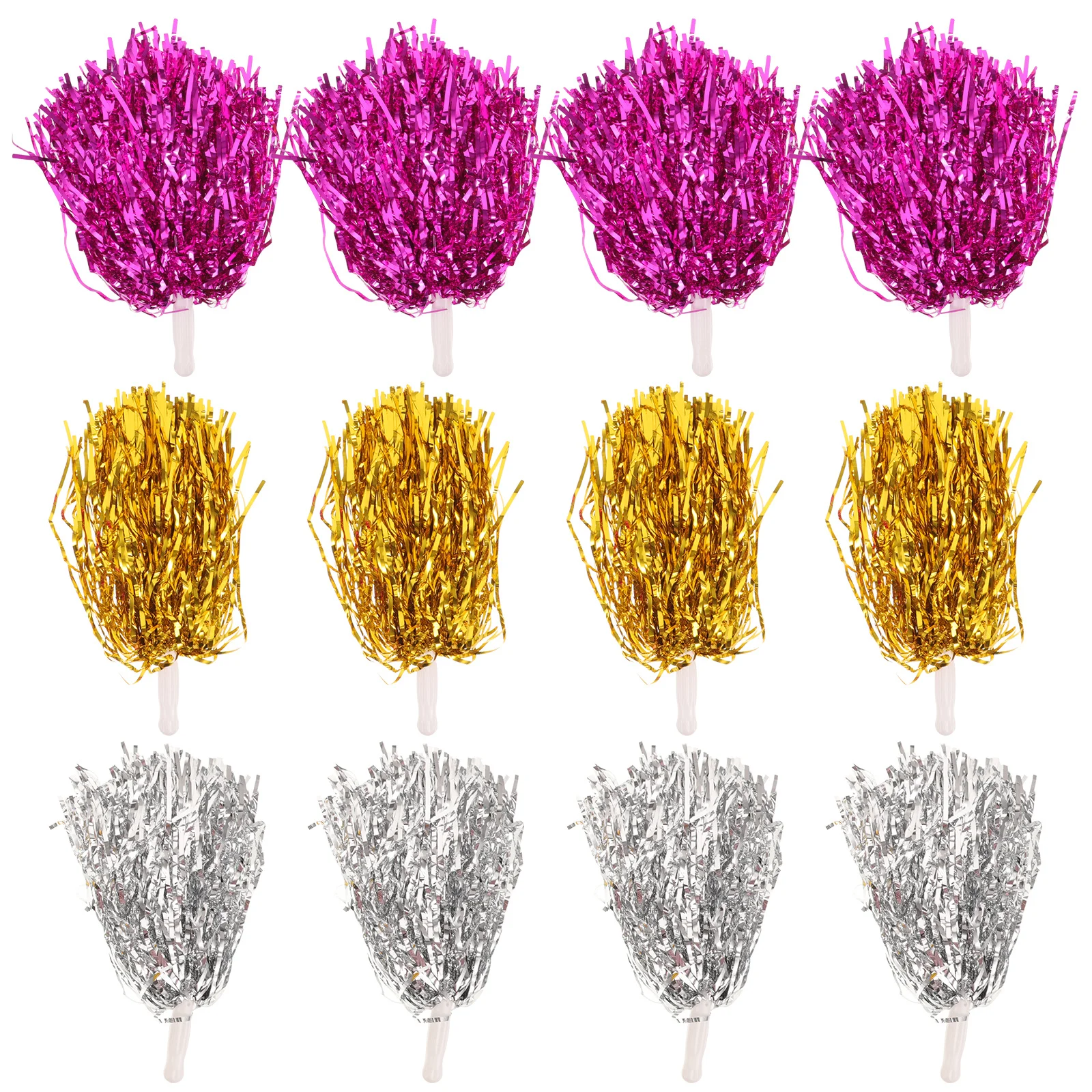 

12Pcs Cheerleading Props Dynamic Colors Secure Handle Compact for Squad Practice Stage Shows