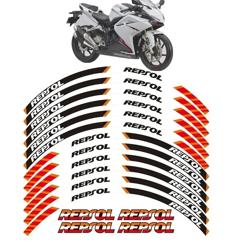 For HONDA REPSOL HRC CBRRR  CBR250RR CBR400RR CBR600RR CBR1000RR Motorcycle Motor Parts Contour Wheel Decoration Decal Sticker-A