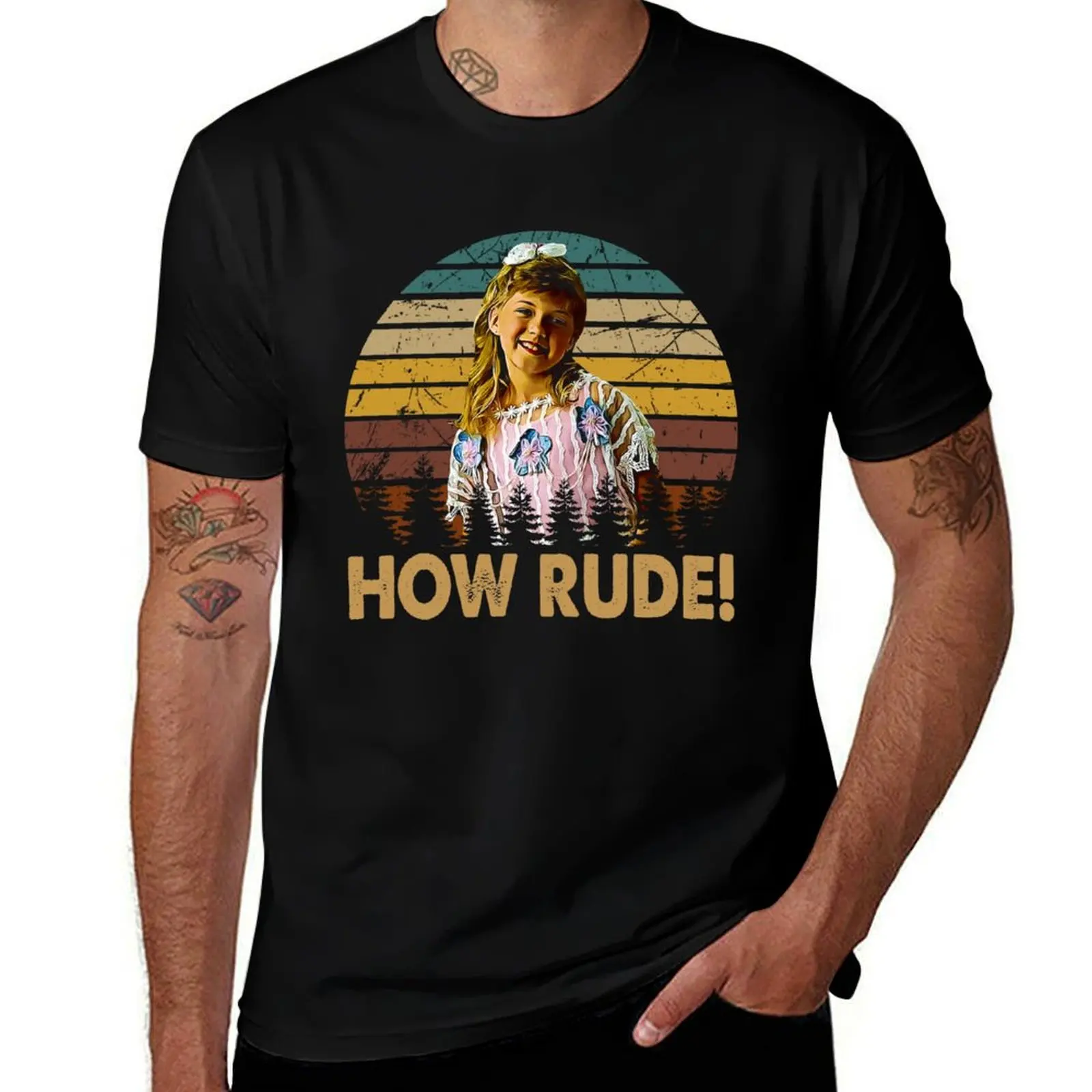 Vintage Art How Rude! - Full House Sitcom T-Shirt Novelty Print Casual Tee Shirt T-Shirt