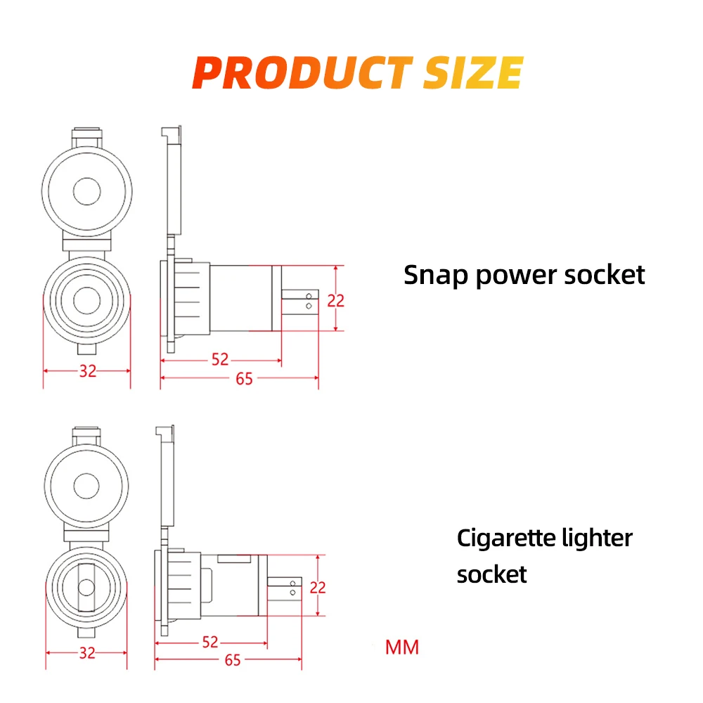 cigarette lighter hole diameter Socket 4FT, 12V Cigarette Lighter Socket 2.5mm/13AWG, 12V Power Outlet 20A Waterproof and Dustproof, 12V Outlet Socket with Inline Fuse Holder, Car Fuses 20A 25A by XIOGZAXI : Automotive The weatherproof sealing snaps over the front of the charger keeps moisture out when not in use. 12V Car Plug Socket Cigarette