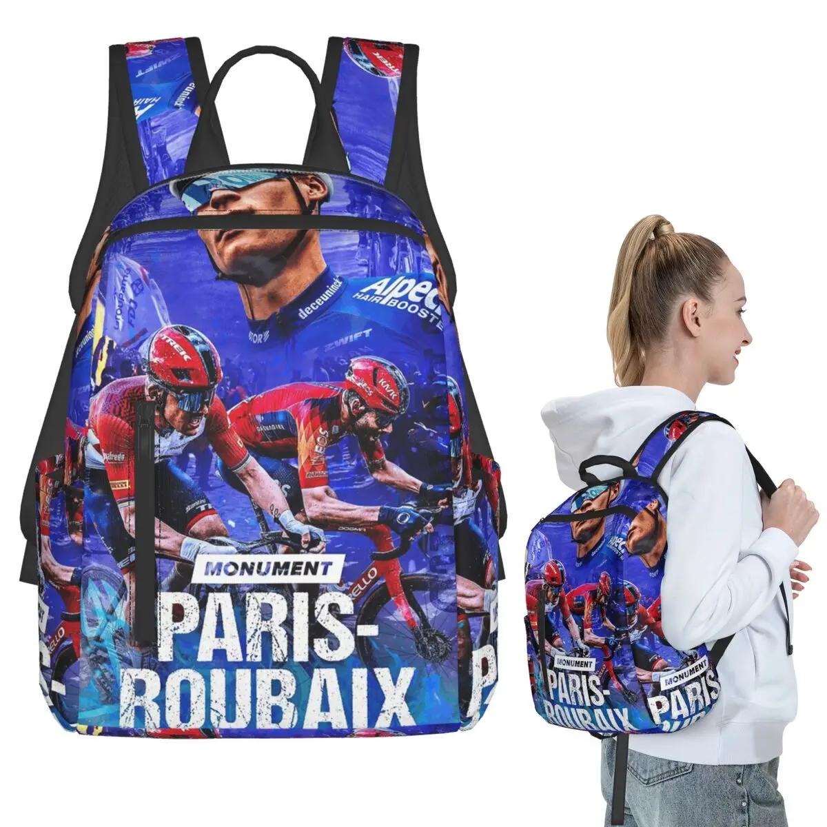 Mathieu Van Der Poel Cyclist MVDP Dutch Cyclist College Backpack Student BookBag Boys Girls School Bag Laptop Shoulder