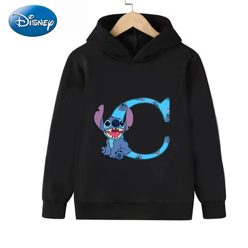 

Disney Lilo &Stitch 26 letters Autumn Winter Children's Boys Warm Top Boys Clothing Kid Girl Boy Sweatshirt Casual Top Hoodies