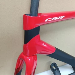 C68 Carbon Road Bike Frame Racing Bicycle Frame With Handlebar 4 Colors Options Disc Brake Frameset