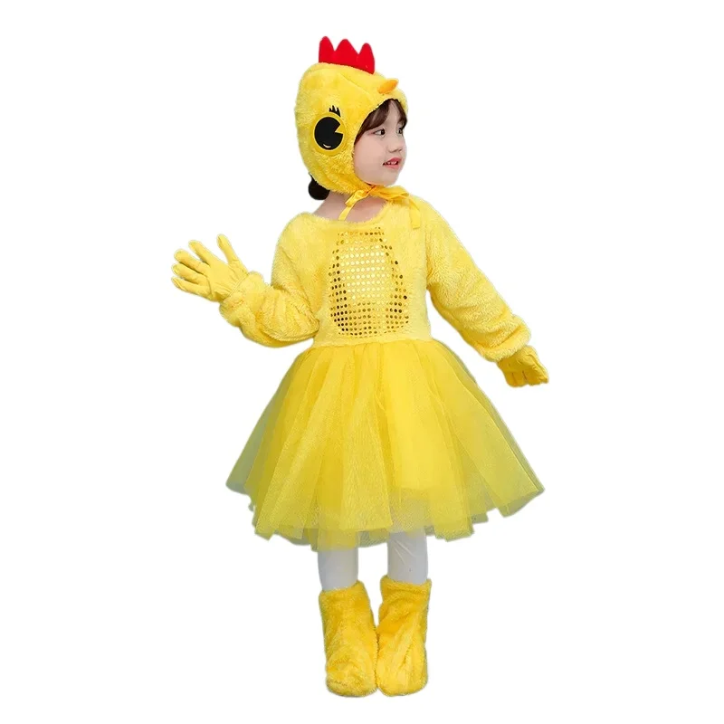 

Cute Cartoon Yellow Duck Chicken Chick Animal Costumes Headband Shoes Party Clothes Halloween Christmas