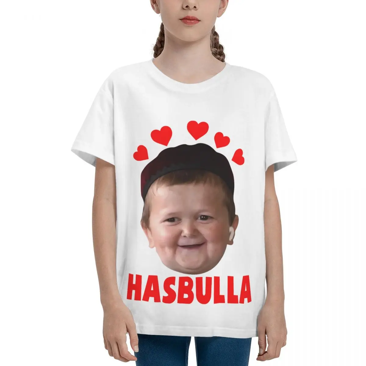 Crewneck Hasbulla Love Hasbulla Meme For Sale Adolescents Basic Short Sleeve T-Shirt Tees Funny High quality Leisure Vintag