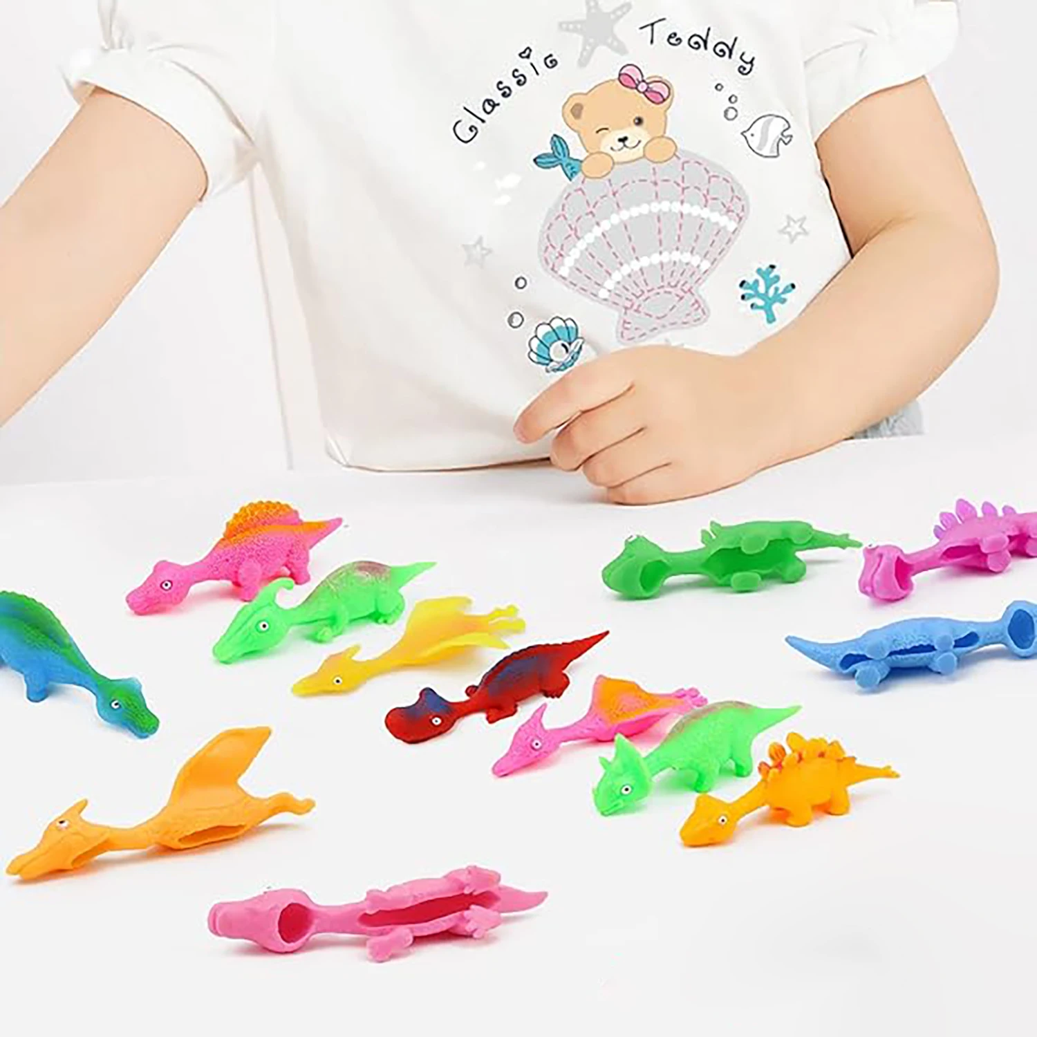 Catapult Dinosaur Launch Small Dinosaur Decompression Soft Rubber New Unique Fun Toy Desktop Decompression Party Toy