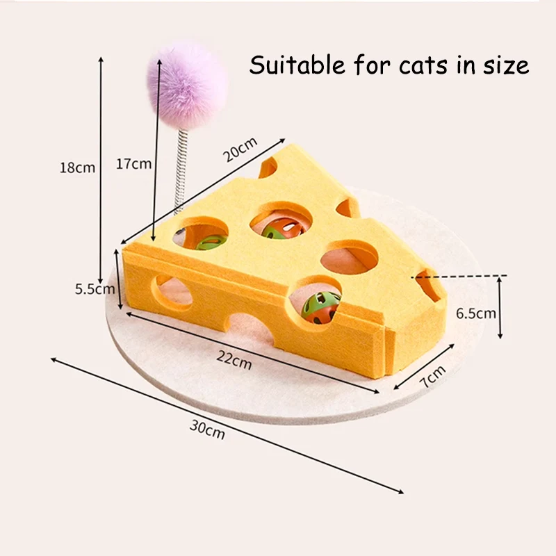 محاكاة الجبن ورأى القط لغز لعبة جوفاء للقطط الداخلية التفاعلية هريرة أدوات التدريب العقلية إخفاء مع الكرة ألعاب الحيوانات الأليفة