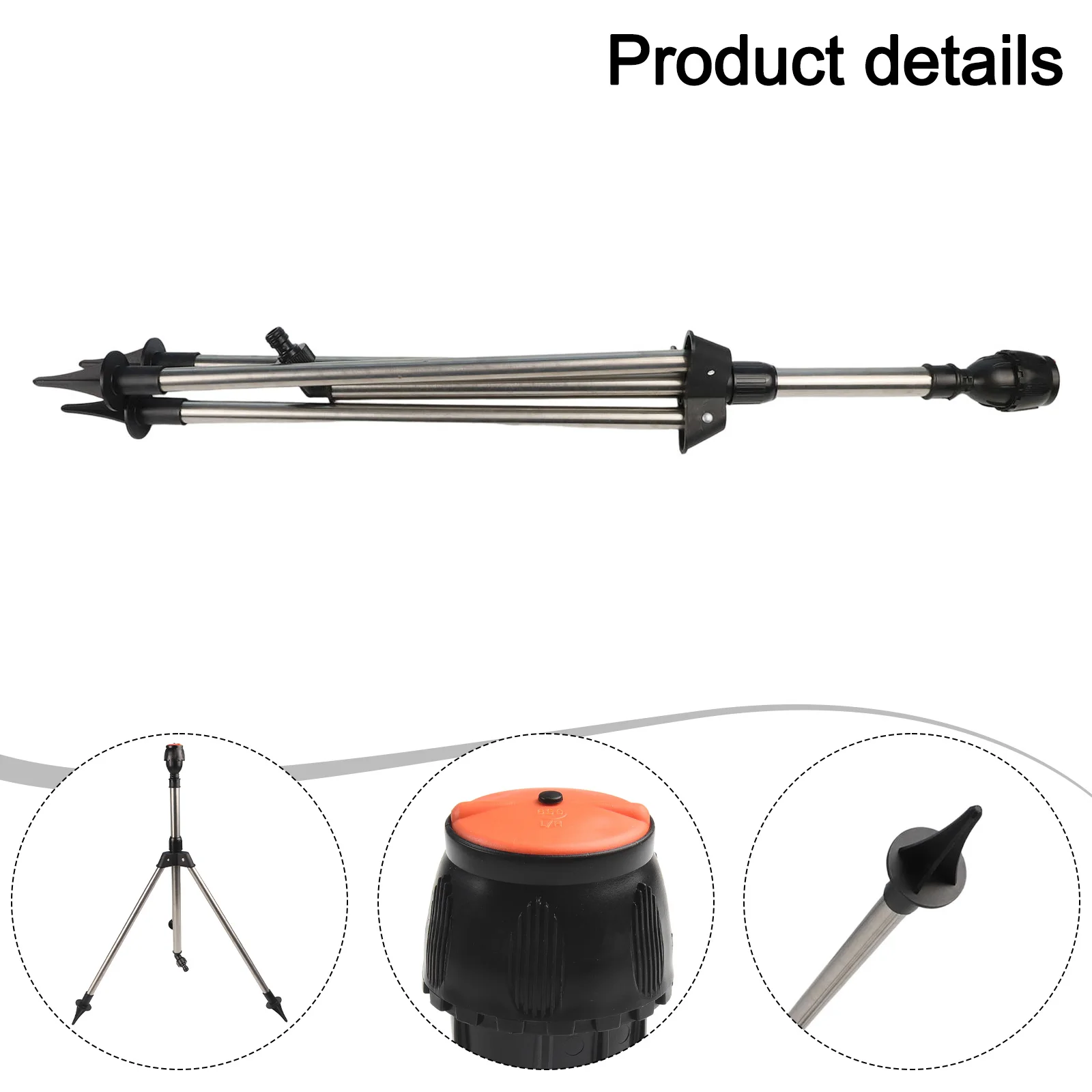 

360 Degree Sprinkler System Microsprinkler Black Tripod Irrigator Soil Moisture Increase Lawn Irrigation Easy Installation