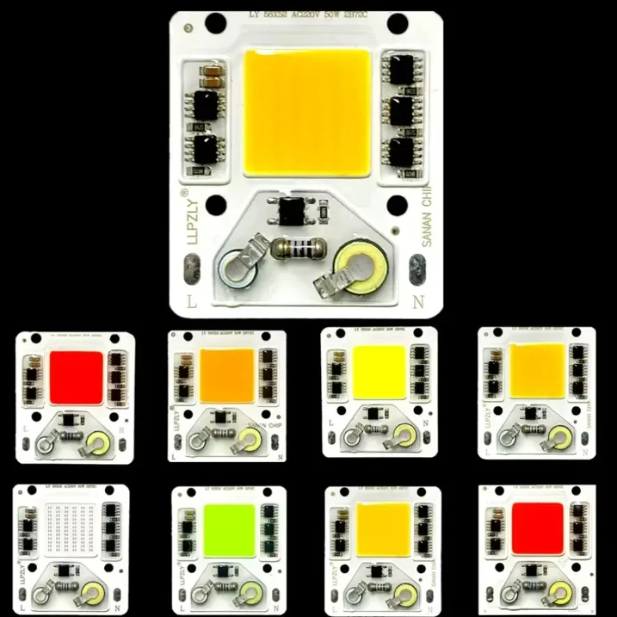 5/3PCS 50W AC220V COB LED Chip Light Source Smart IC No Need Driver DIY Flood Light LED Bulb Spotlight Lamp for Outdoor Lighting