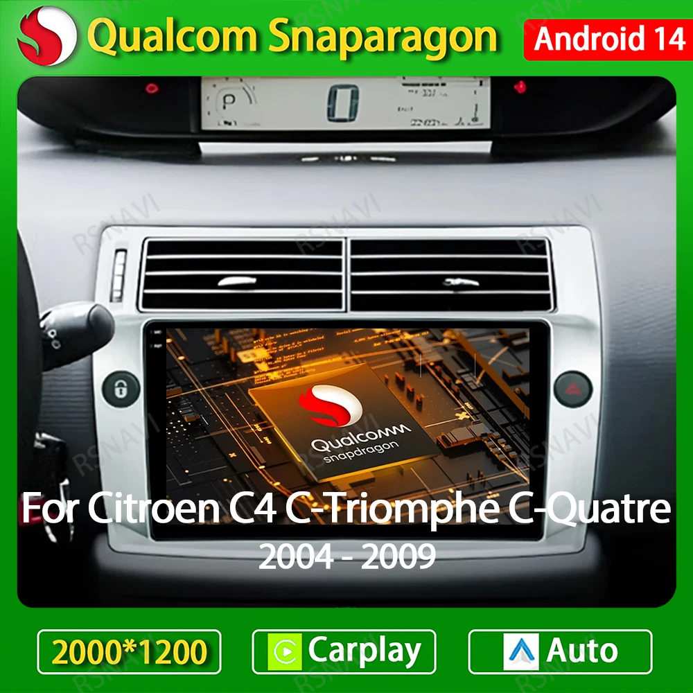 

Android 14 Wireless Carplay Auto For Citroen C4 C-Triomphe C-Quatre 2004 - 2011 Car Radio Multimedia Video Player GPS Navi 4G BT