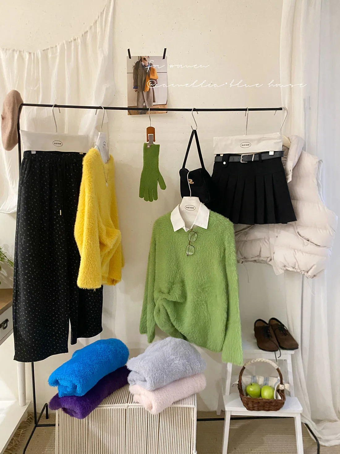 Maglione da donna Thiened Yellow Fce Inverno caldo lungo Sve rotondo Ne Pullover Morbido velluto Sensazione een ape Colore Kni...