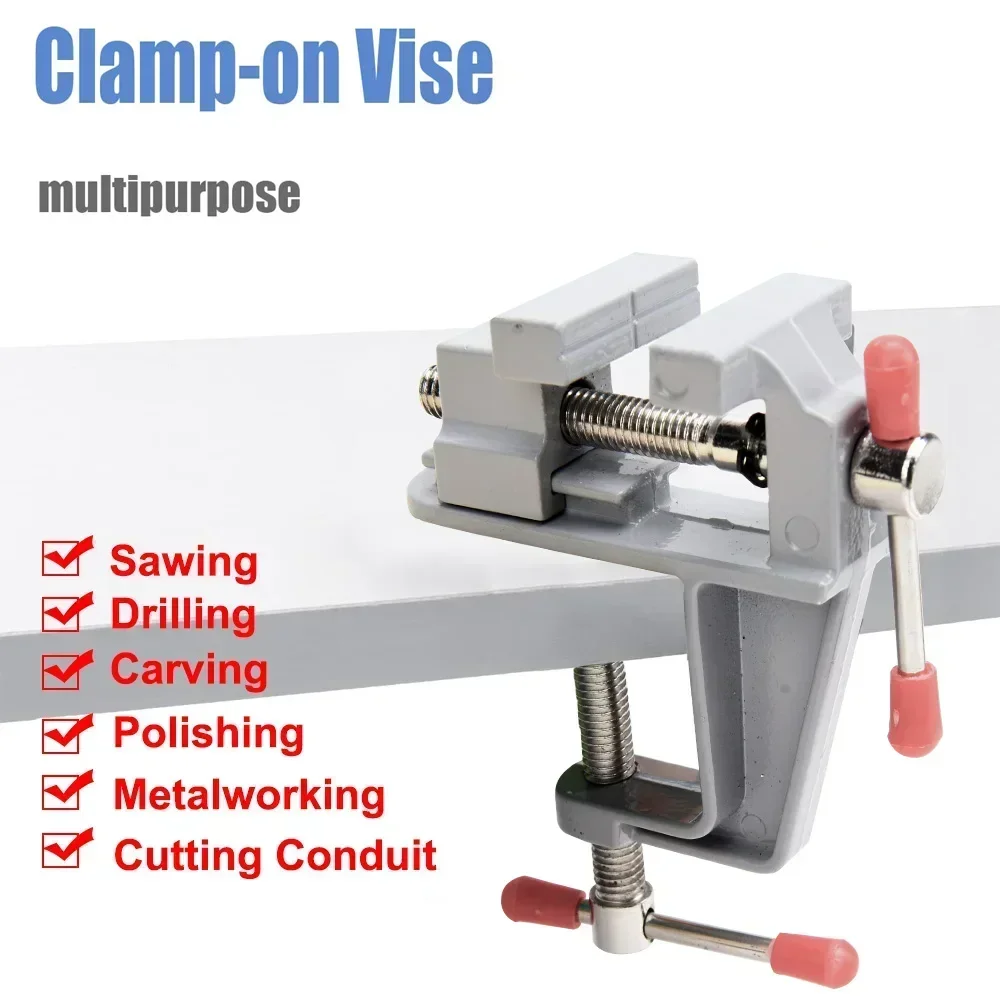 Screw Vise for Craft Mold Fixed Repair Tool 35MM Aluminium Alloy Table Bench Clamp Vise Multi-functional Bench Vise Table