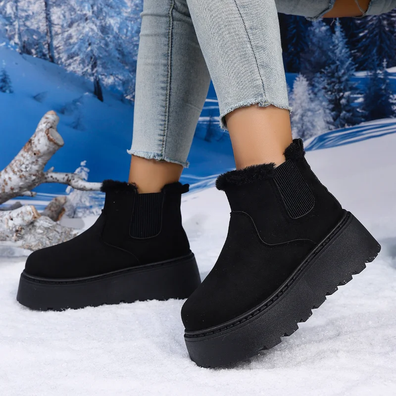 2026 Women's High-quality Comfortable Short-pile Snow Boots for Winter Stylish Outdoor Sports Multi-functional Warm Cotton Shoes