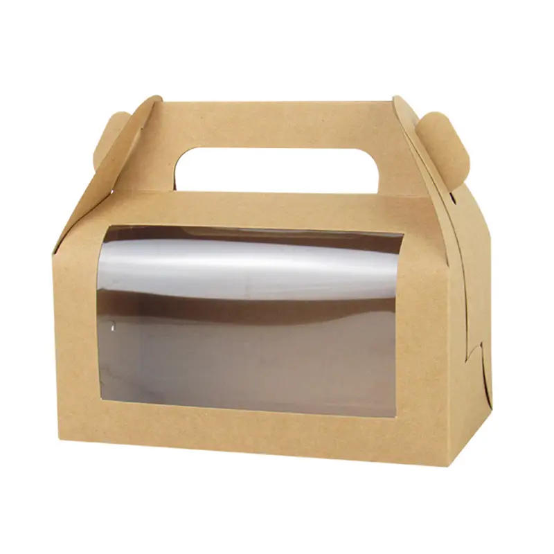 10/20pcs Hand-Held Transparent Window Paper Gift Boxes For Wedding Birthday Party Cake Bread Baking Package Box Custom LOGO Box - Image 5