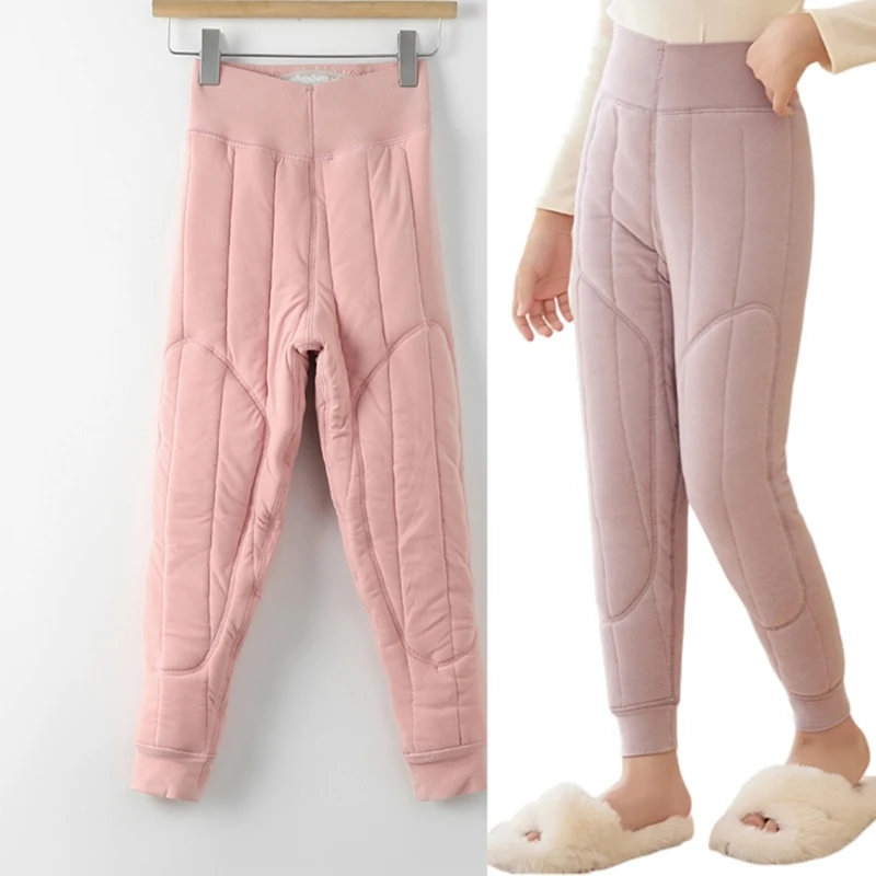 

Мягкие теплые штаны, зимние леггинсы на флисовой подкладке для девочек с эластичным поясом для активного отдыха в помещении A2UB