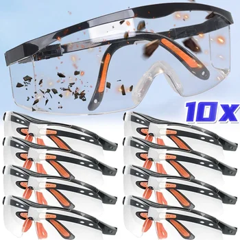 사이클링 작업용 안전 고글, 남녀공용, 투명 눈 모래 방지, 바람과 먼지 방지 안경, 1 개, 10 개