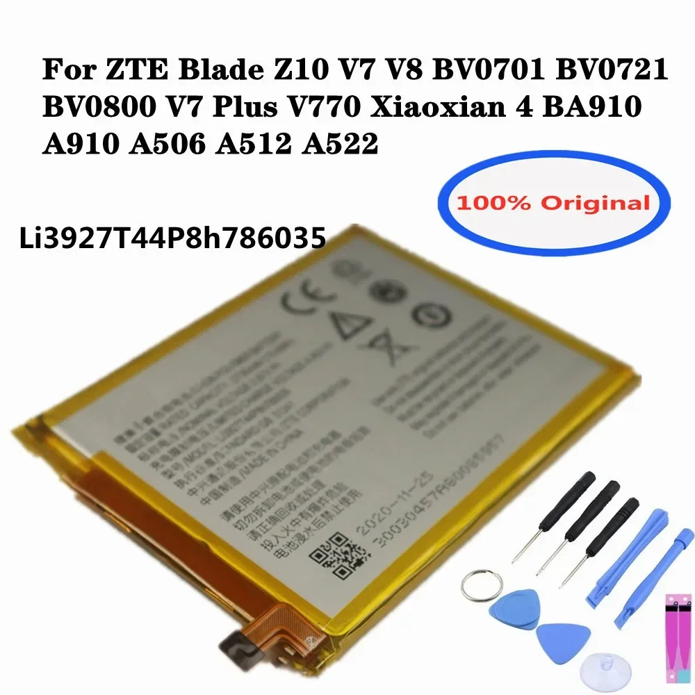 New Original Battery For ZTE Blade V7 Plus V8 BV0701 BV0721 BV0800 Z10 V770 Xiaoxian 4 BA910 A910 A522 Li3927T44P8h786035