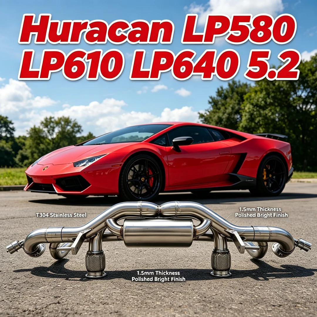 Catback Exhaust with Valve for Lamborghini Huracan LP580 LP610 LP640 5.2 2014-2018 Stainless Steel Performance System