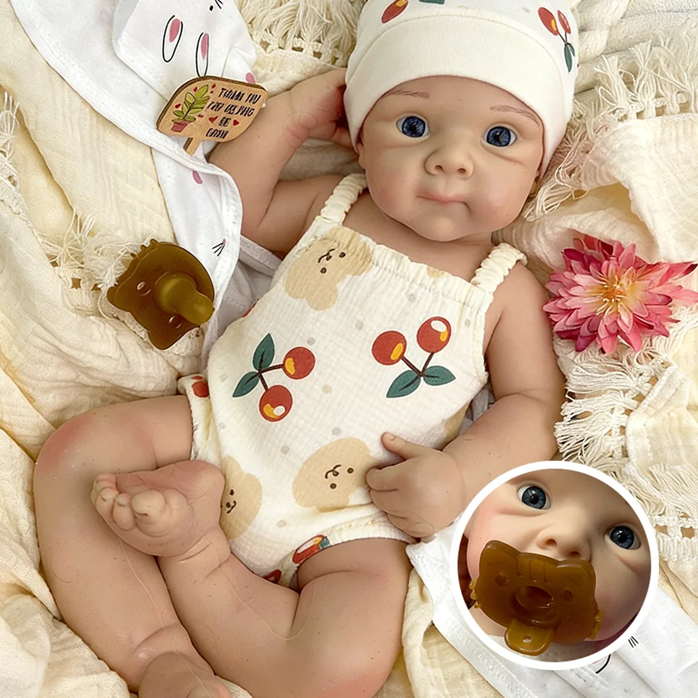 

Betty Lifelike Newborn 20" Silicone Reborn Baby Doll Soft Hand-Painted Weighted Newborn Girl Blue Eyes Reborn Doll Collectors