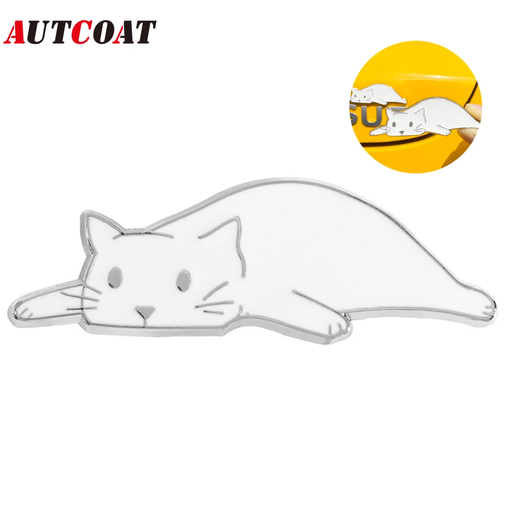 1PCS Cat Car Emblem Zinc Alloy 3D Badge with Adhesive – Cross Decal for Car, Truck, Window, Door, Toolbox, or Home Decor